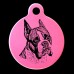 Boxer Cropped Ear Engraved 31mm Large Round Pet Dog ID Tag